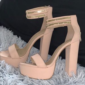 Dusty Rose chunky heel